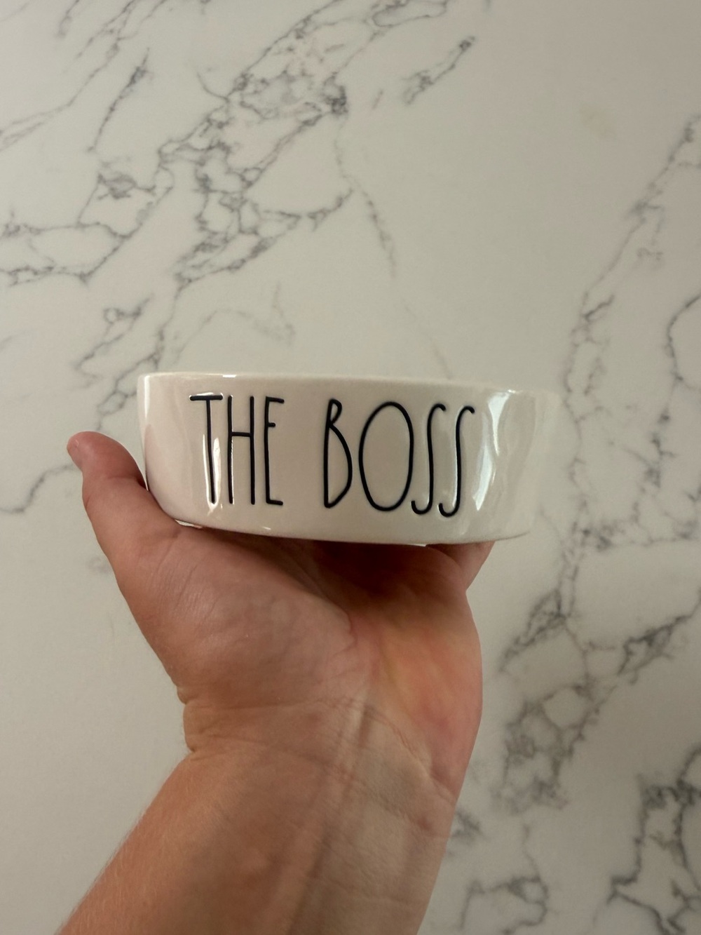 Rae Dunn 5" Ceramic Pet Dog Cat Bowl - "The Boss"